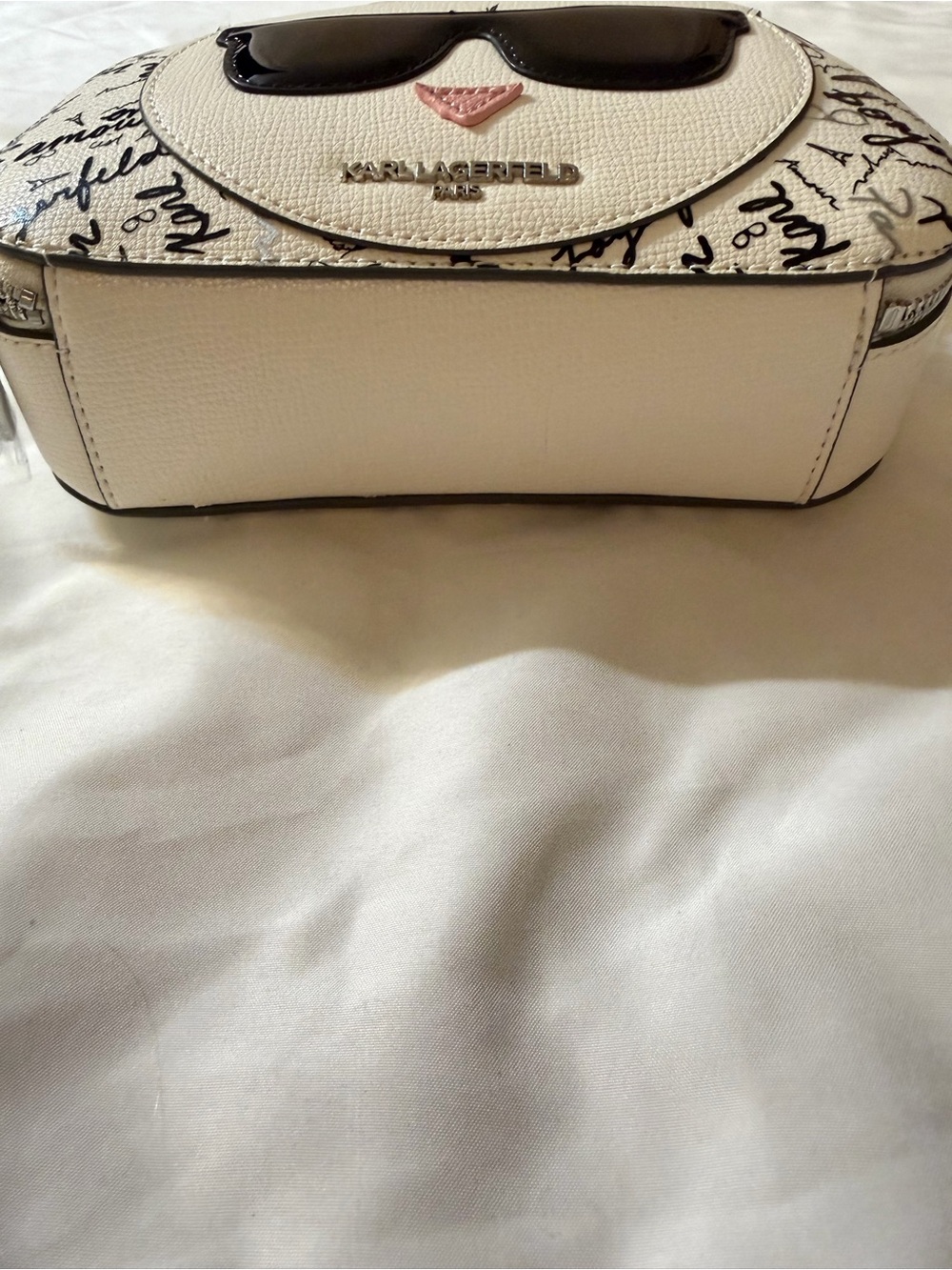 Karl Lagerfeld Cream and Black Cat Face Crossbody Bag - Picture 5 of 5
